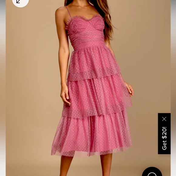 NWT - Lulus Mauve tiered Midi dress - Picture 1 of 6